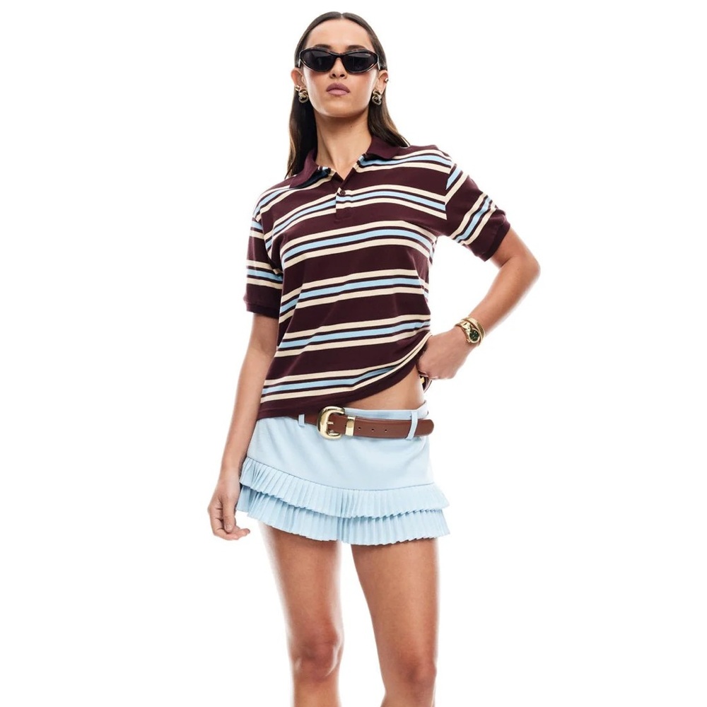 Lioness DOUBLE RUFFLE MINI SKORT | PALE BLUE B35